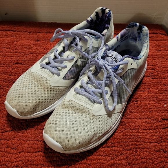 Asics‎ Womens Size 9 Patriot 10 White Purple Low Top  Gym Running Shoes Sneakers - Picture 3 of 8